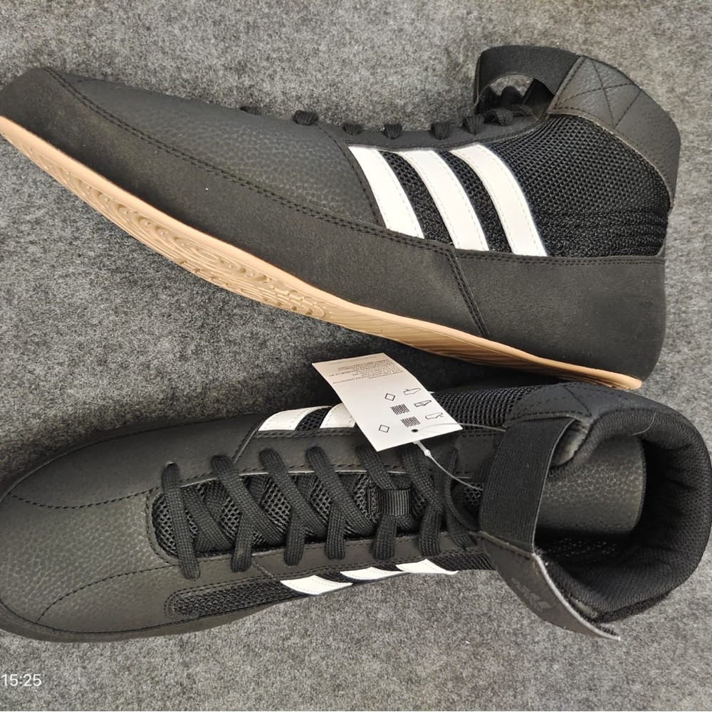 New Adidas Men's Black and White High-Top Sneakers - Picture 6 of 7